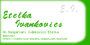 etelka ivankovics business card
