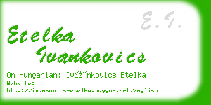 etelka ivankovics business card